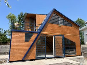 سازه ویلایی ۶۰ متری نما چوب