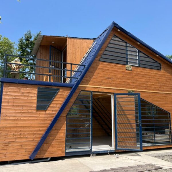 سازه ویلایی ۶۰ متری نما چوب