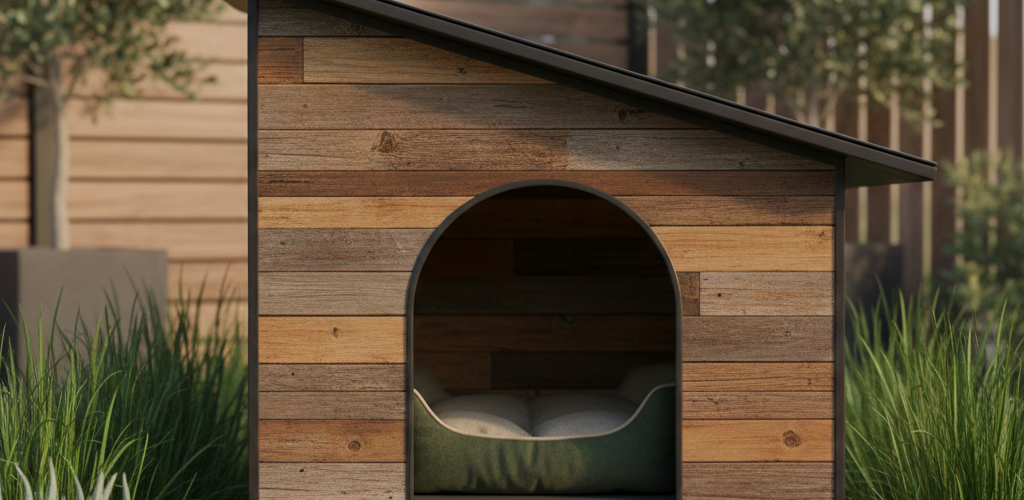 ساخت لانه سگ با نمای چوب و متریال مقاوم