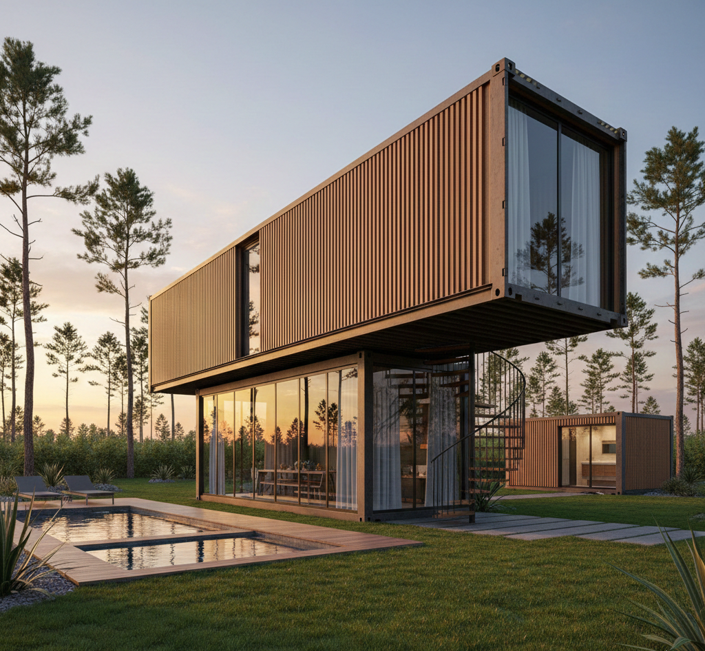 ۱۰ ایده خلاقانه برای طراحی ویلای کانتینری دوبلکس