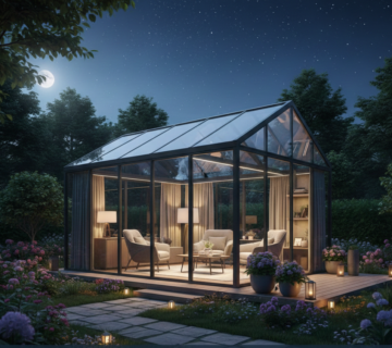 کانکس‌های سقف شیشه‌ای؛ نسل جدید سازه‌های باغی برای تماشای ستارگان